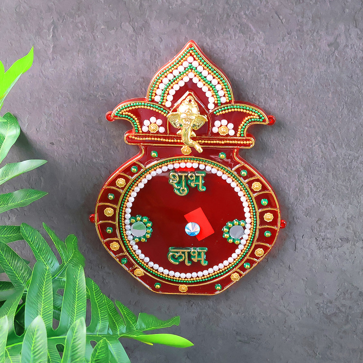 Decorative Kalash Wall Hanging With Shubh Labh (1 Pc)