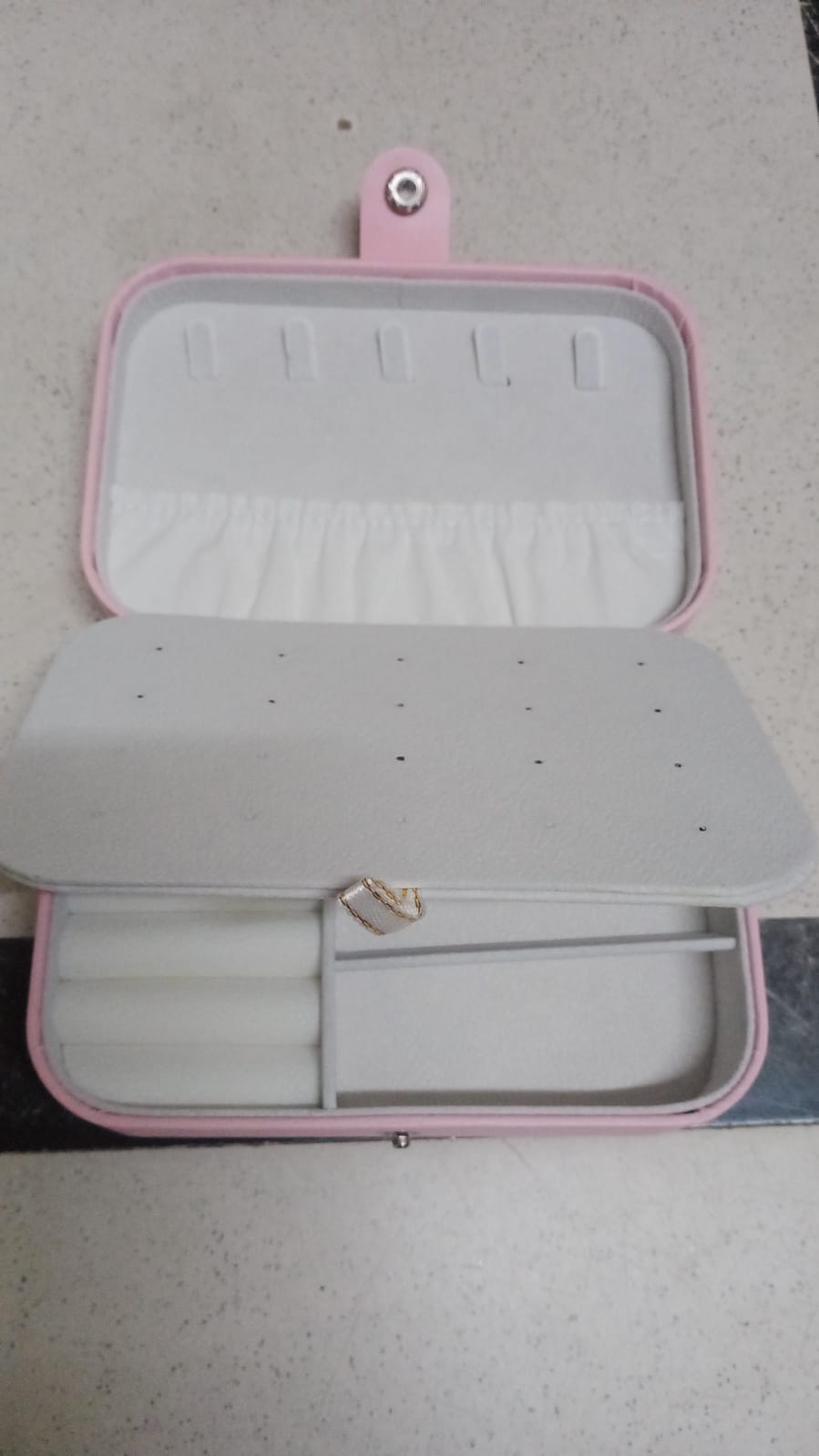 Double Layer Travel Jewelry Storage Box Organizer With Compartments