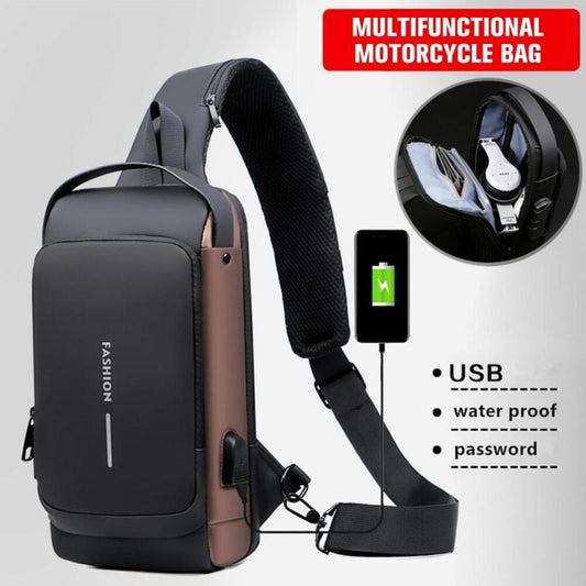 Crossbody Shoulder Sling Bag With USB Charging Port For Travel