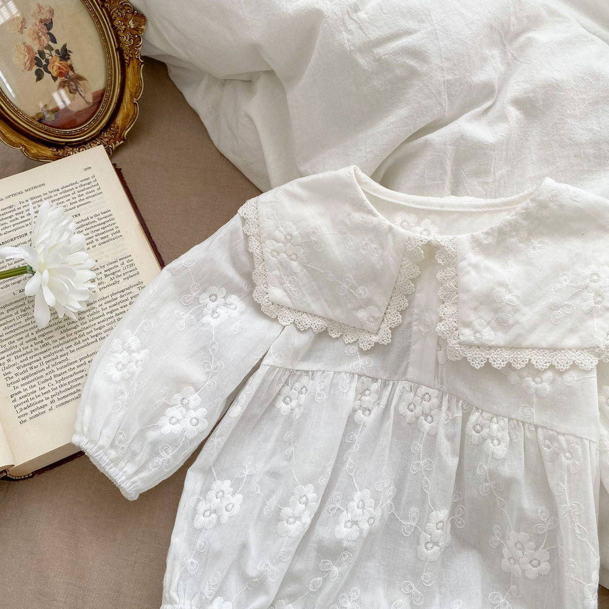 Baby Girl Solid Color Long Sleeve Bodysuit