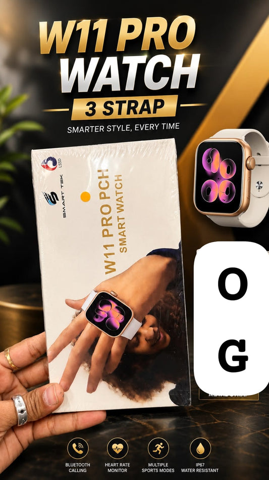 Smart Watch with 3 Interchangeable Straps