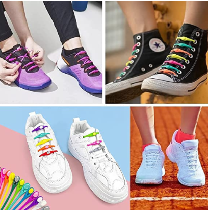 Multicolor New Silicone  Round Elastic Shoe Lace (Pack of 12)