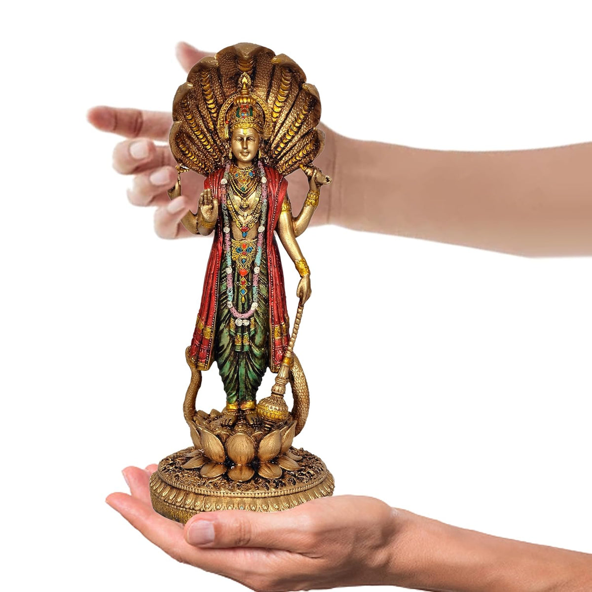 Lord Vishnu Standing Idol – Antique Finish (12 Inch)