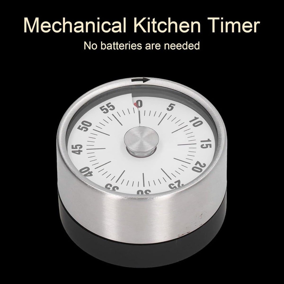 Magnetic Mechanical Kitchen Timer Stainless Steel Countdown