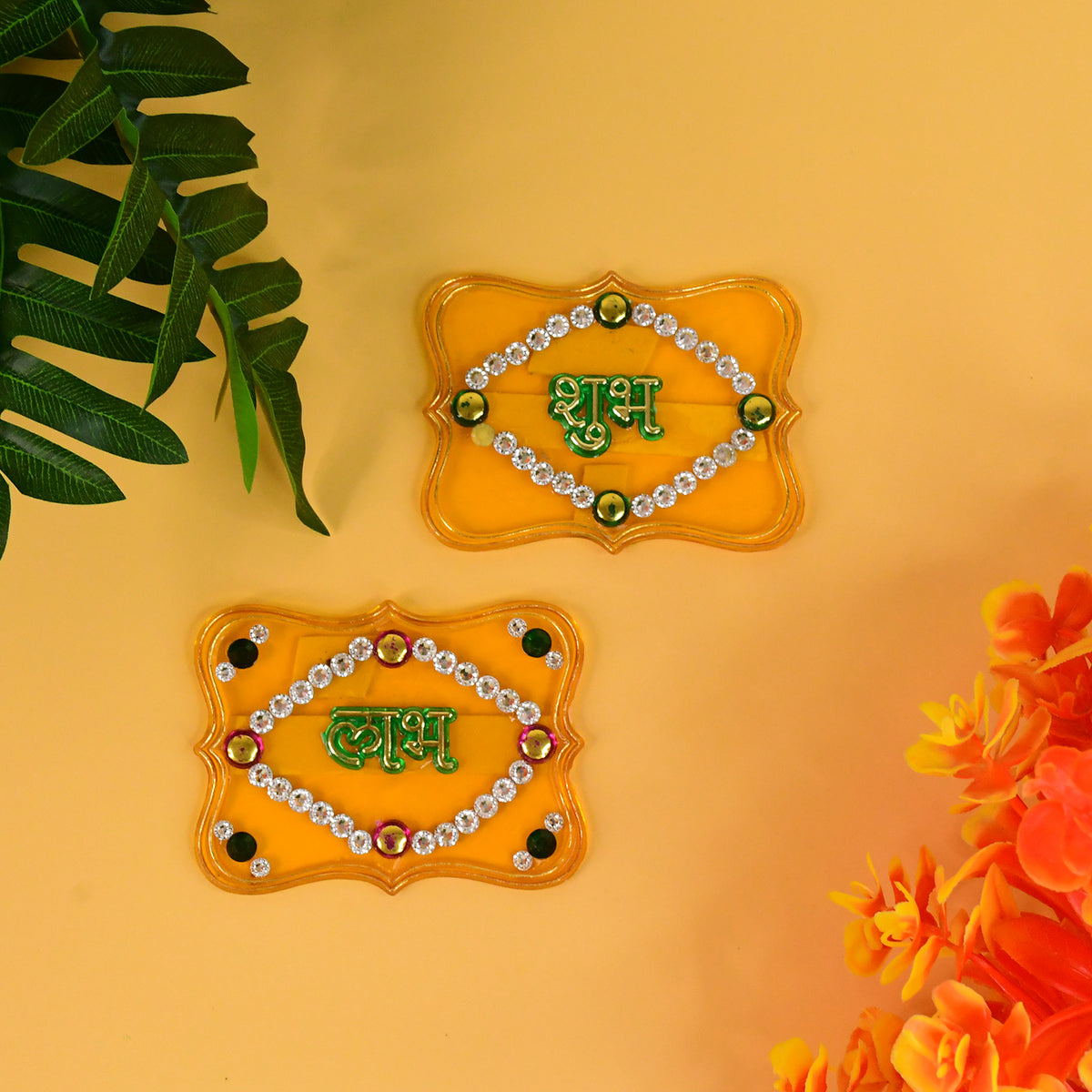 Shubh Labh Decorative Wall Hangings (2 Pc)