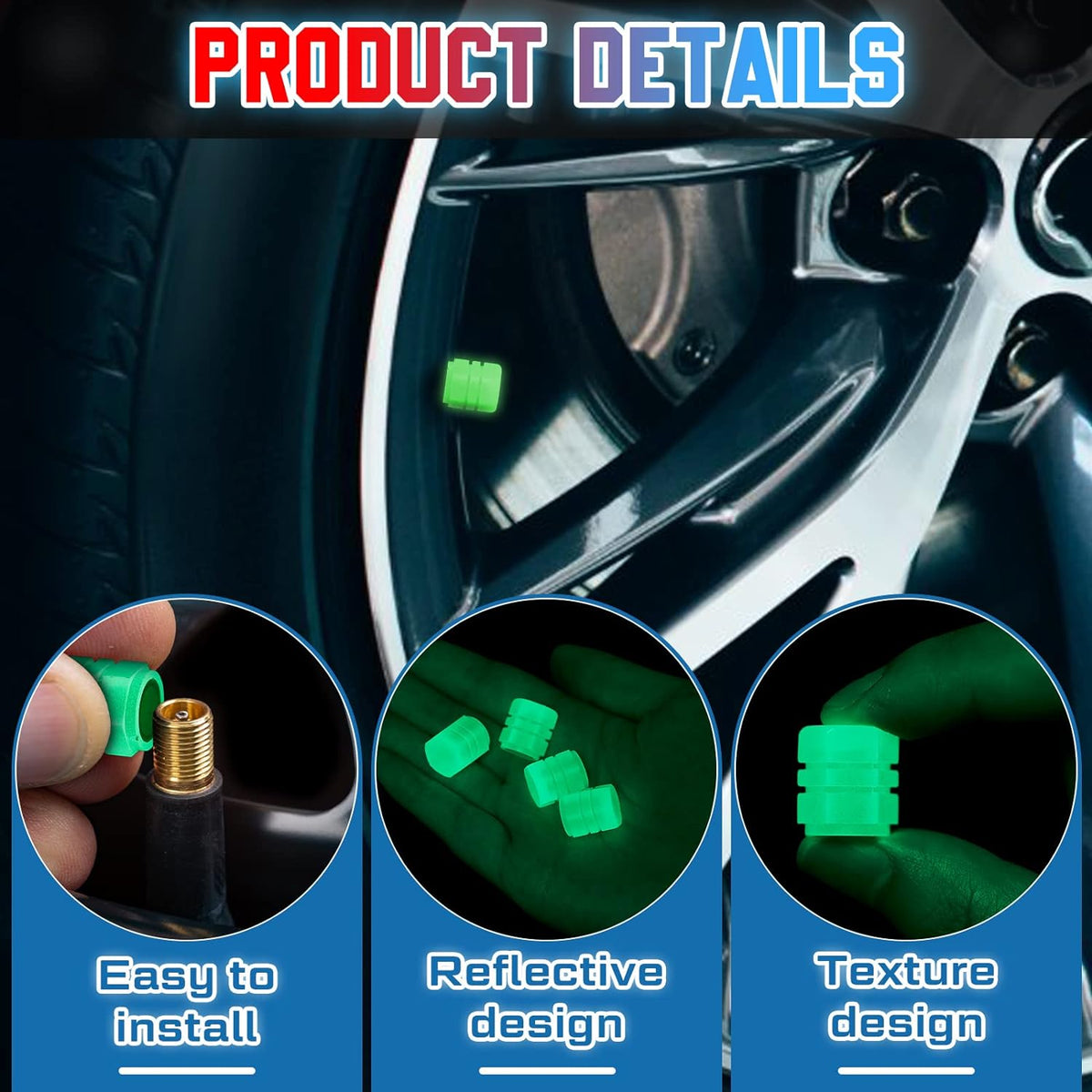 Tire Valve Stem Caps (4-Pack)
