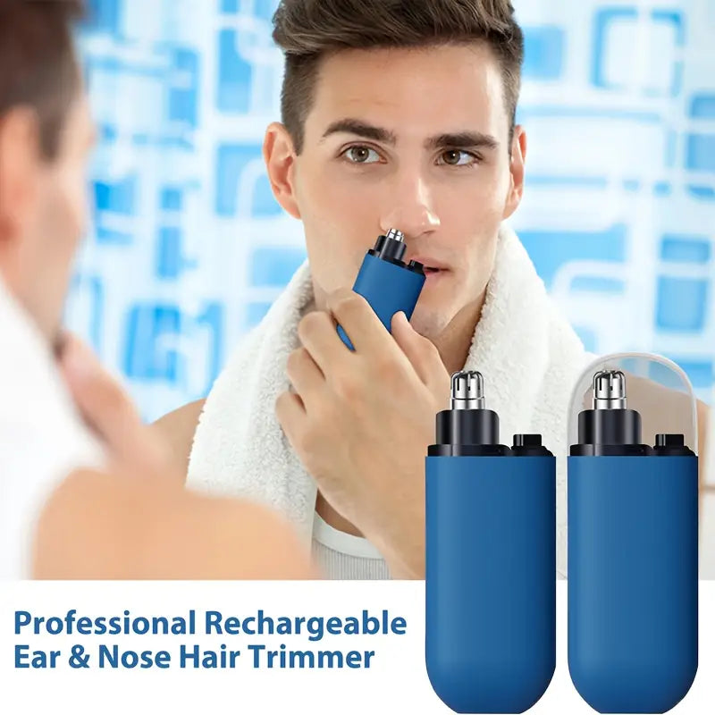 USB Rechargeable Nose And Ear Hair Trimmer With Stainless Steel Blades