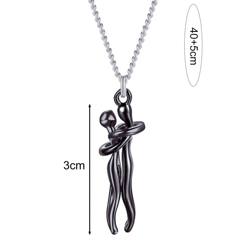 Hug Couple Pendant With Chain