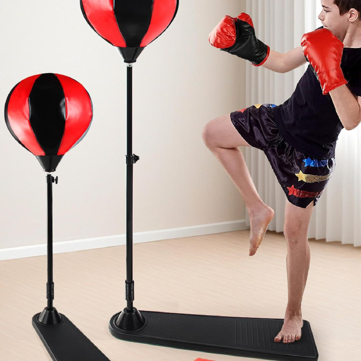 Kids Freestanding Adjustable Reflex Punching Speed Ball Training Set