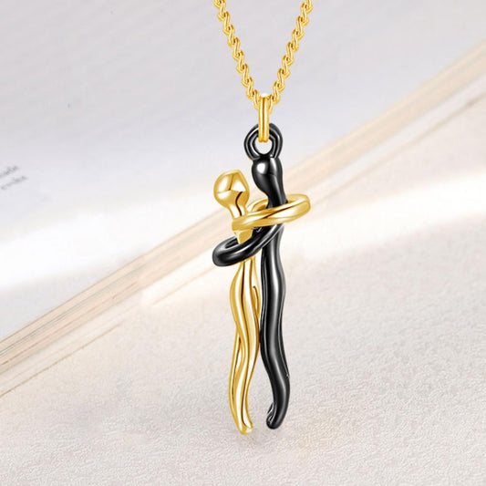 Hug Couple Pendant With Chain