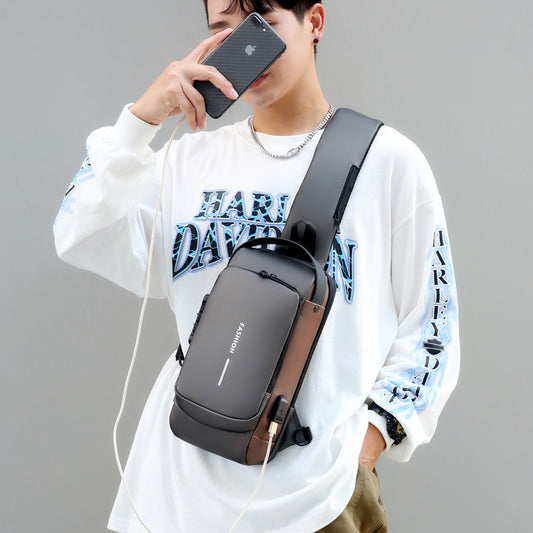 Crossbody Shoulder Sling Bag With USB Charging Port For Travel
