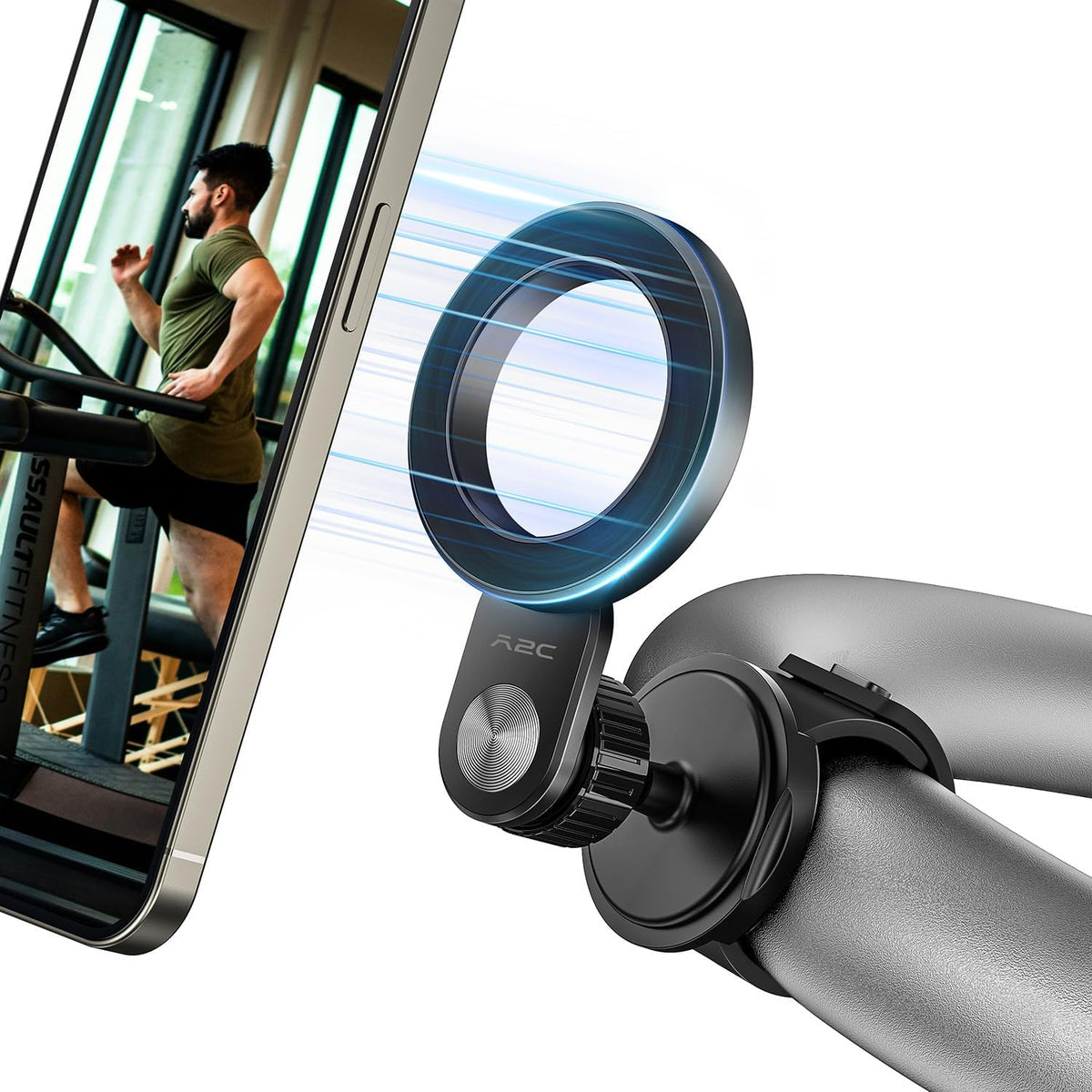 Magnetic Adjustable Strap Phone Holder for Exercise Bikes