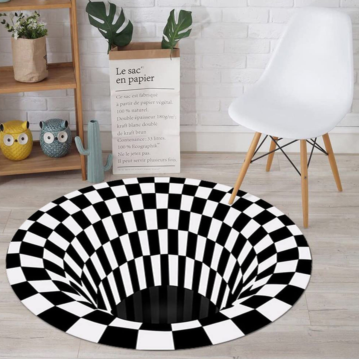 3d Space Round Carpet Floor Mat Non-woven Doormat (1 Pc  78 Cm)