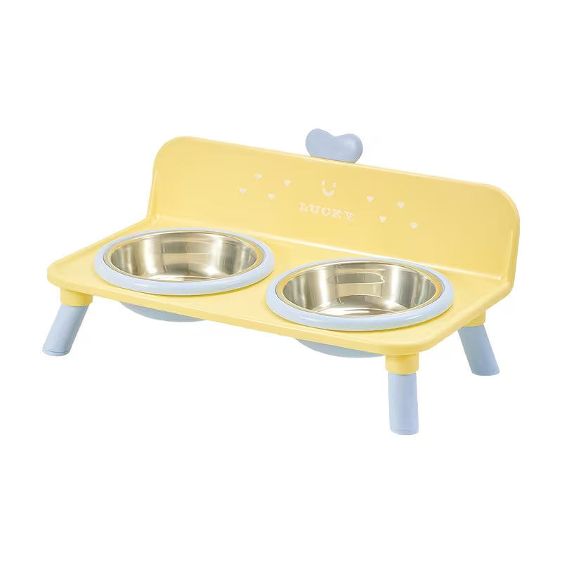 Elevated Double Stainless Steel Pet Bowl Stand for Cats and Small Dogs