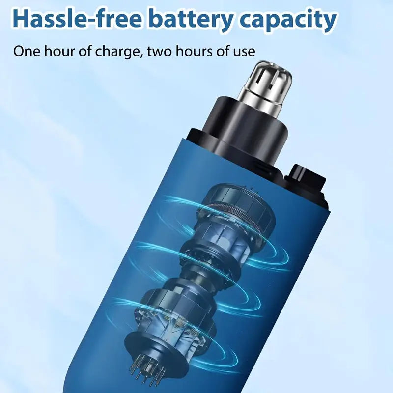 USB Rechargeable Nose And Ear Hair Trimmer With Stainless Steel Blades