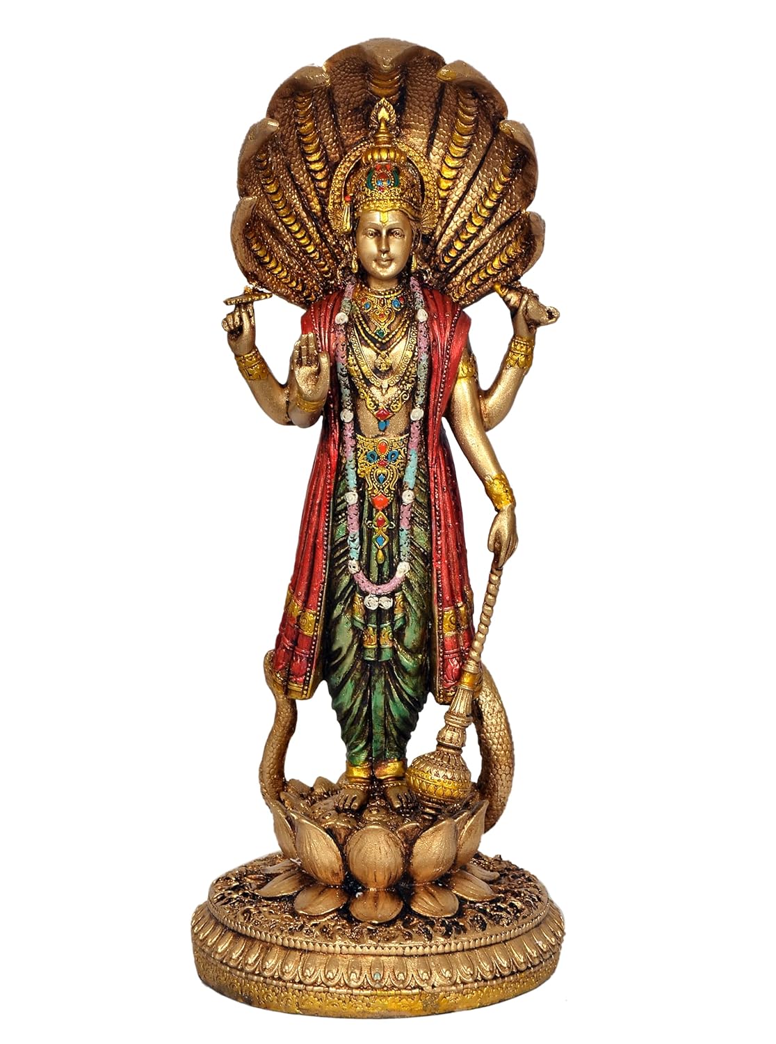 Lord Vishnu Standing Idol – Antique Finish (12 Inch)