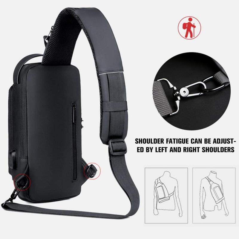 Crossbody Shoulder Sling Bag With USB Charging Port For Travel