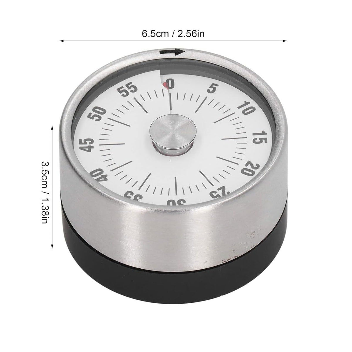 Magnetic Mechanical Kitchen Timer Stainless Steel Countdown