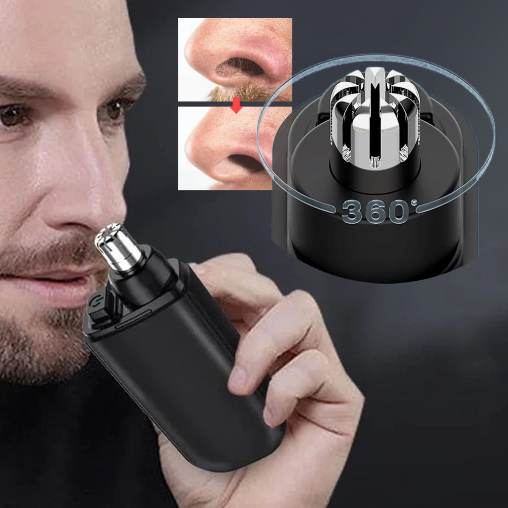 USB Rechargeable Nose And Ear Hair Trimmer With Stainless Steel Blades