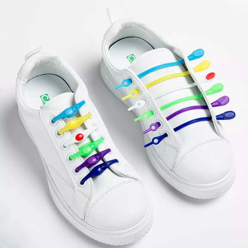 Multicolor New Silicone  Round Elastic Shoe Lace (Pack of 12)