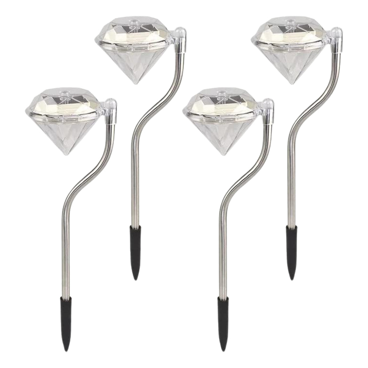 Diamond Shaped Solar Garden Lights (4 Pc)