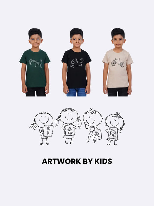 Unisex kids t-shirt with vibrant graphic print for summer wear