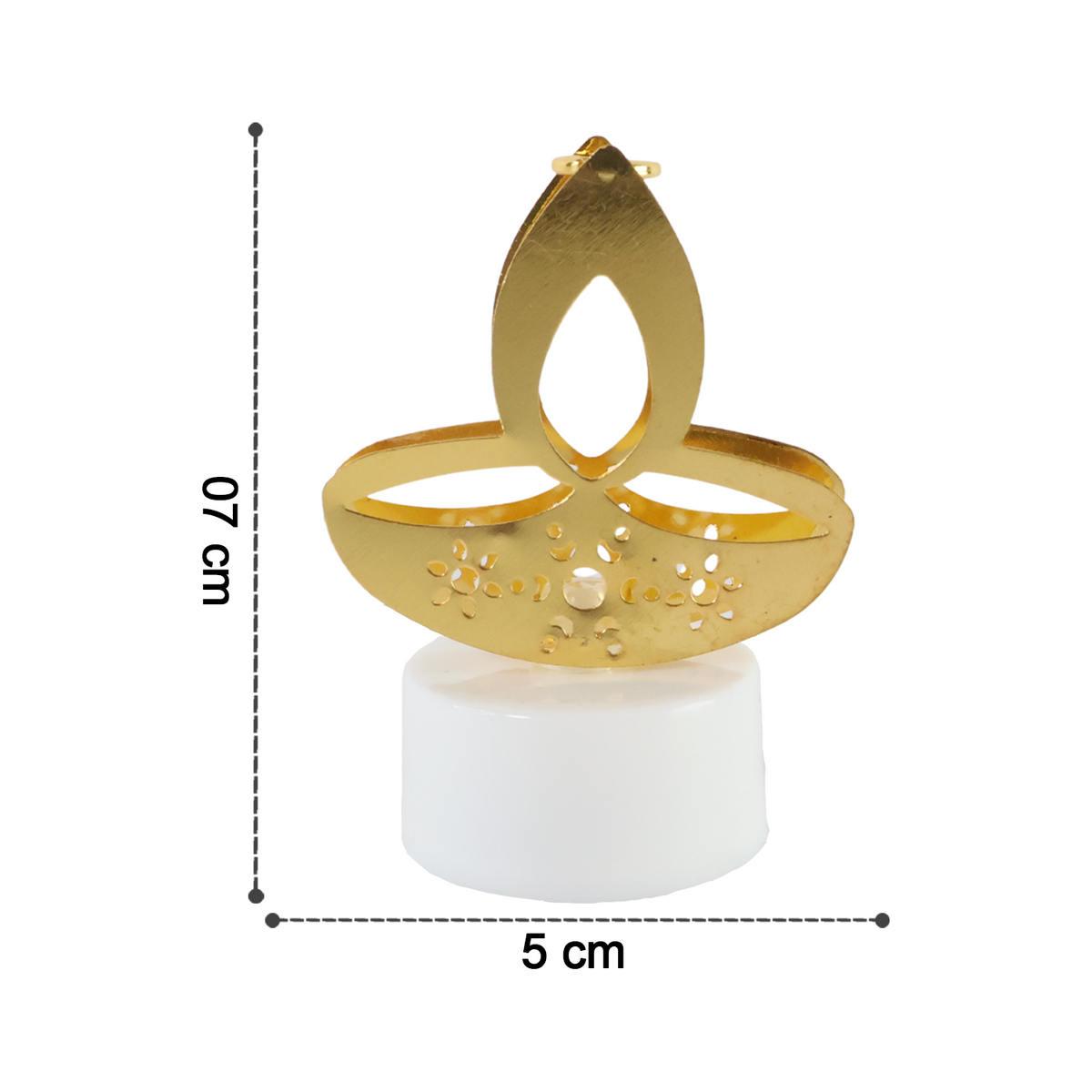 Golden Diya Shaped Led Tealight Candles (6 Pc)