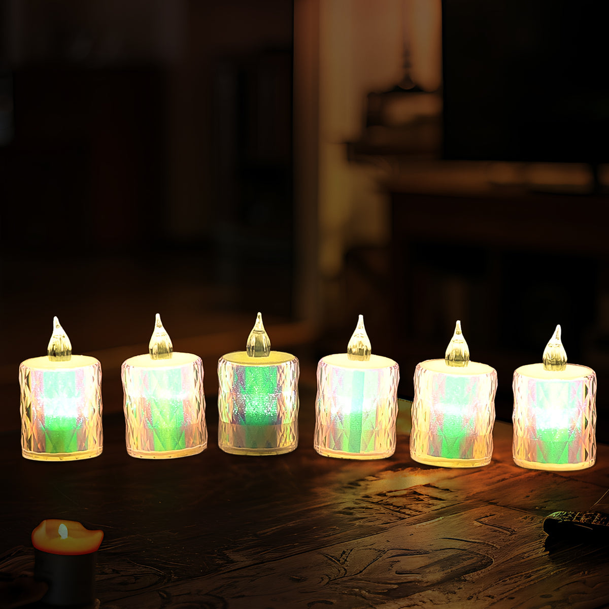 24 Pc Flameless And Smokeless Decorative Melting Candles Led Tea Light Candle Flickering Electronic Candle