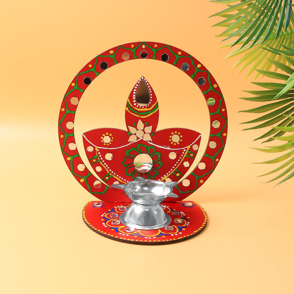 Handcrafted Wooden Decorative Diya Stand (1 Pc)