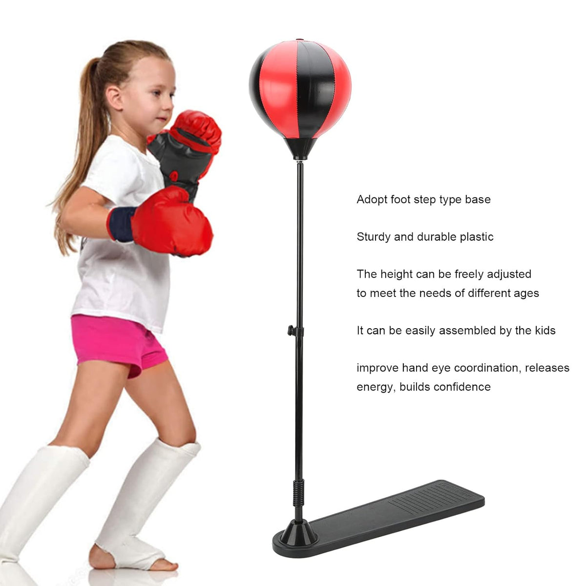 Kids Freestanding Adjustable Reflex Punching Speed Ball Training Set