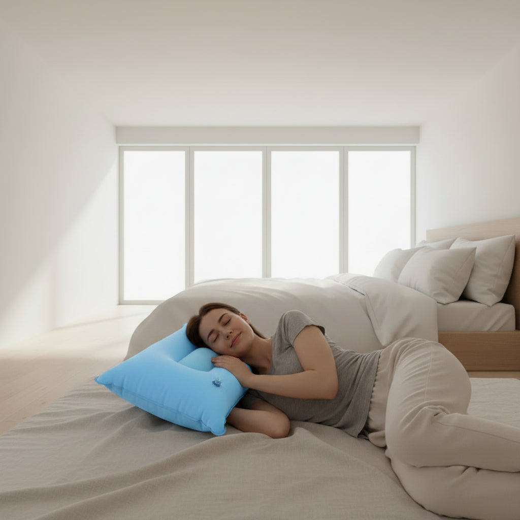Comfortable Inflating Travel Pillow (3421 Cm  1 Pc  Mix Color)