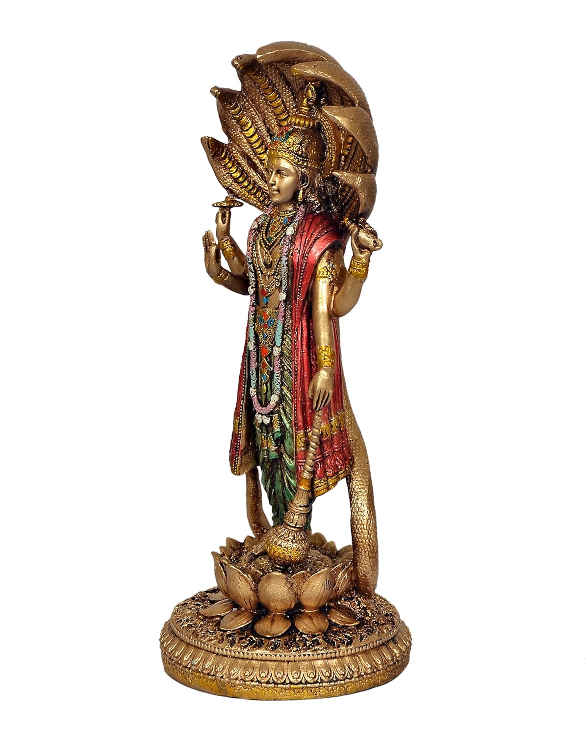 Lord Vishnu Standing Idol – Antique Finish (12 Inch)