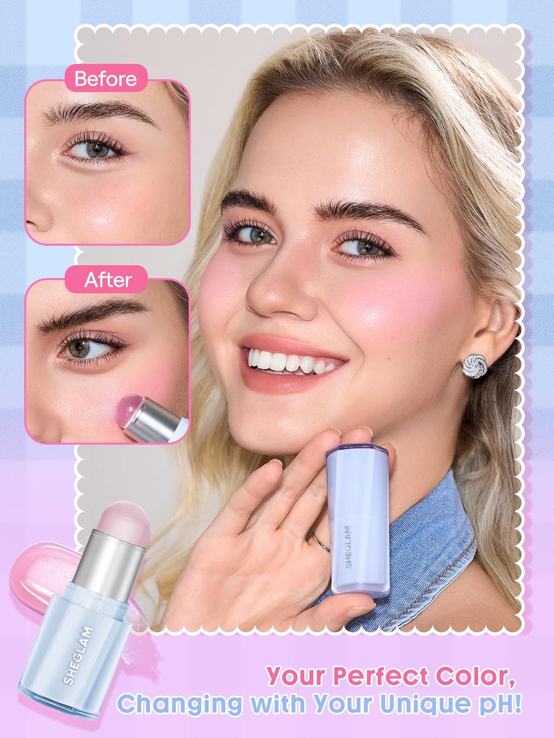 Jelly Blush Stick Hydrating Cream Cheek Tint For Youthful Airbrushed Glow