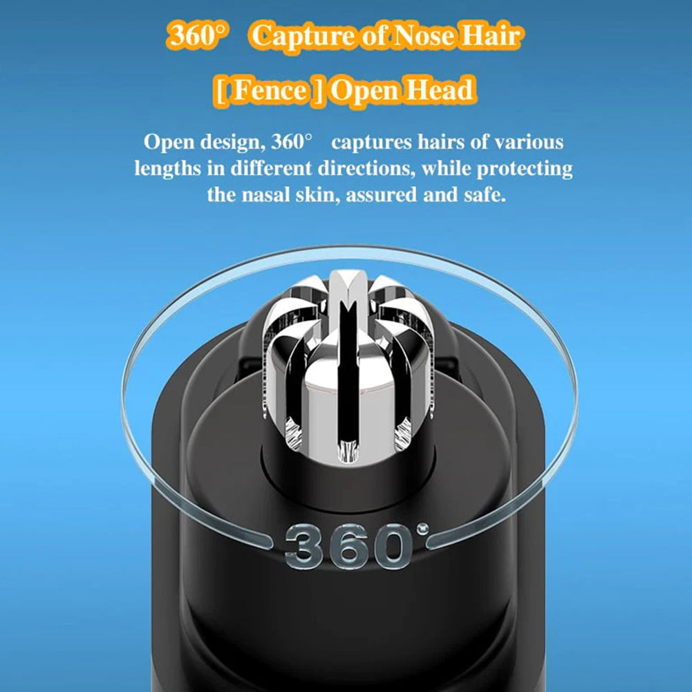 USB Rechargeable Nose And Ear Hair Trimmer With Stainless Steel Blades