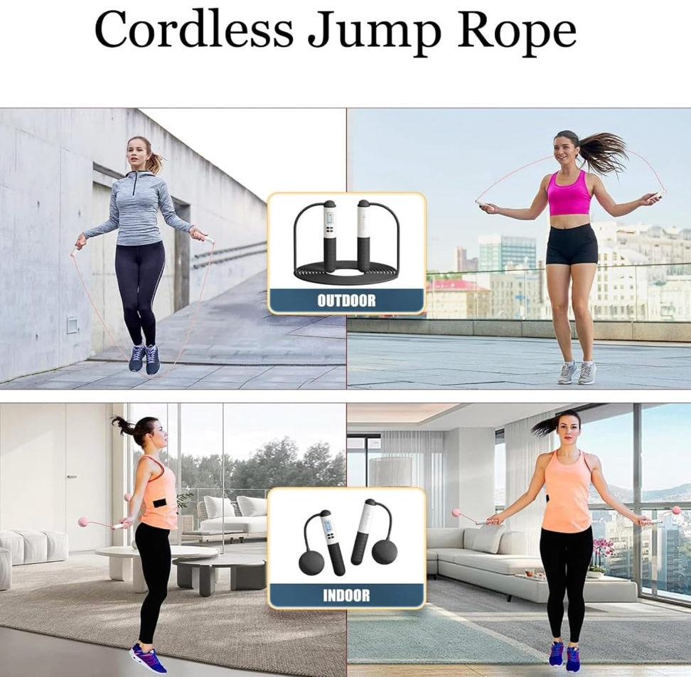 Cordless Smart Digital Counter Jump Rope With Calorie Tracker