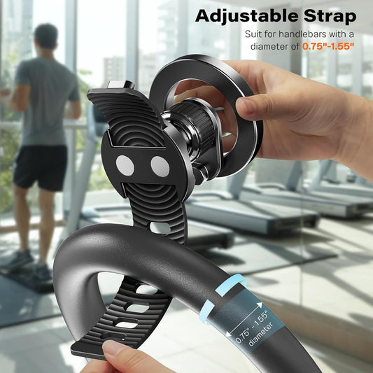 Magnetic Adjustable Strap Phone Holder for Exercise Bikes
