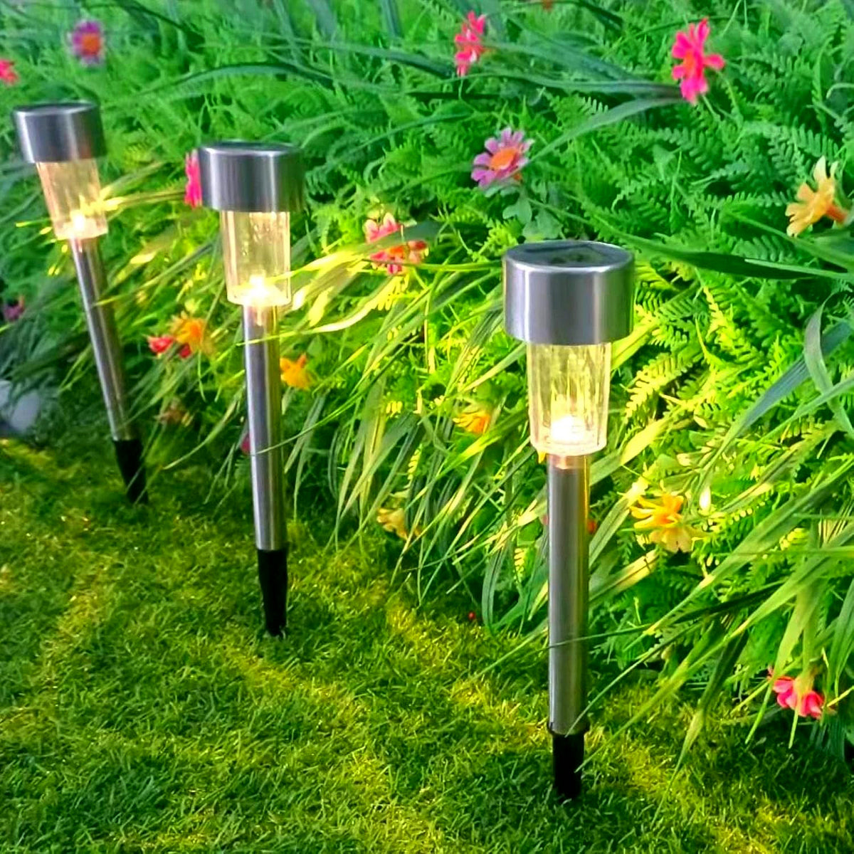 Solar Lawn Lamp Set Of 12 Pc