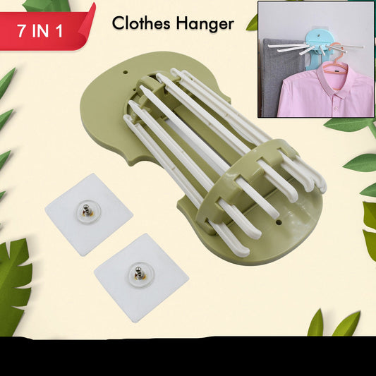 7728 Plastic 7-in-1 Multifunction Retractable Wall-mounted Pull-out Hanger Rack Without Punching Hooks Up For Kitchen Bathroom
