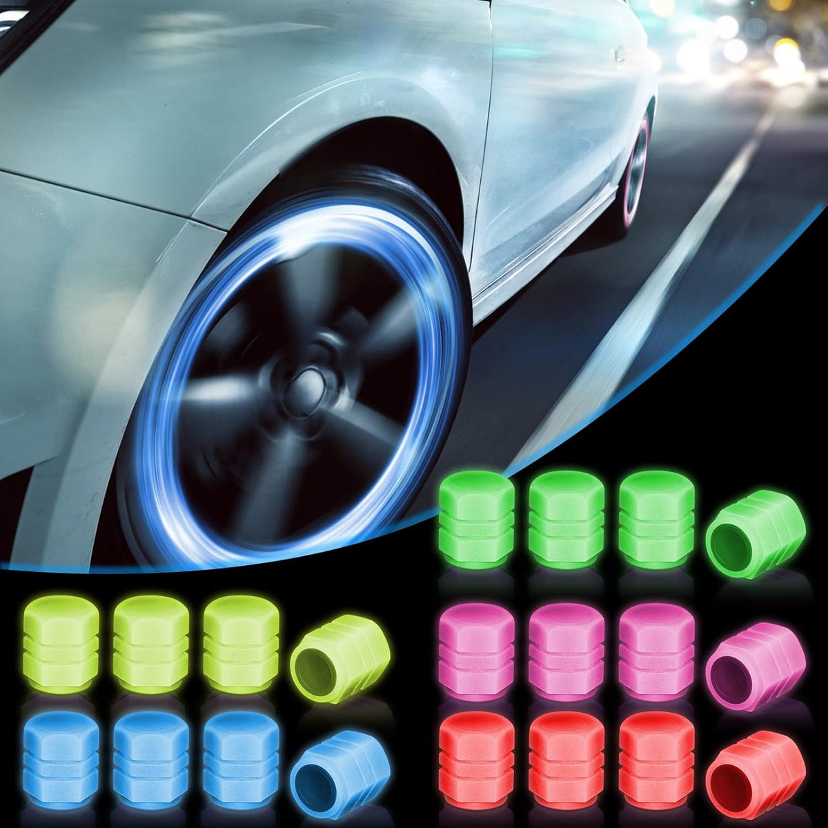 Tire Valve Stem Caps (4-Pack)