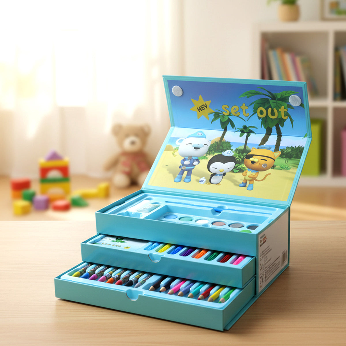 Drawing Kit Box For Kids With Colors  Tools (1 Pc)