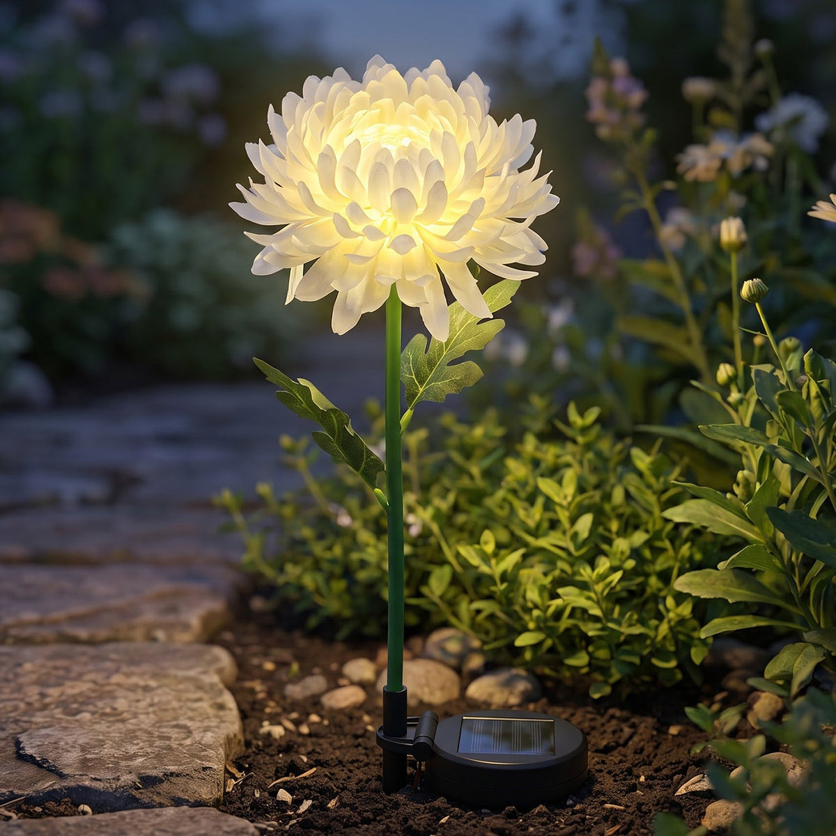 Solar Garden Flower Led Stake Light For Pathway Lawn And Outdoor Decor (1 Pc)