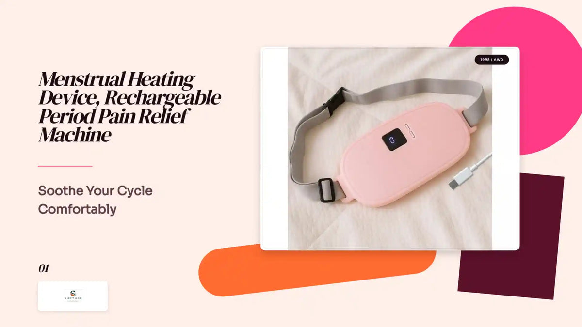 Menstrual Heating Device, Rechargeable Period Pain Relief Machine by@Outfy