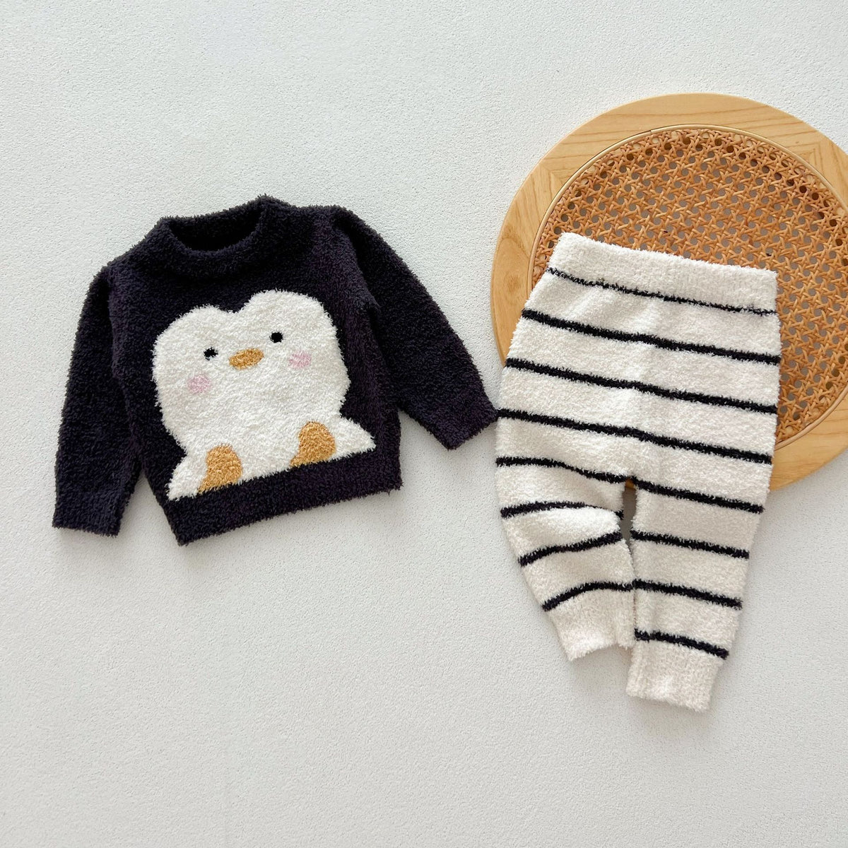 Round Neck Fleece Top & Pants Set for Baby & Toddlers