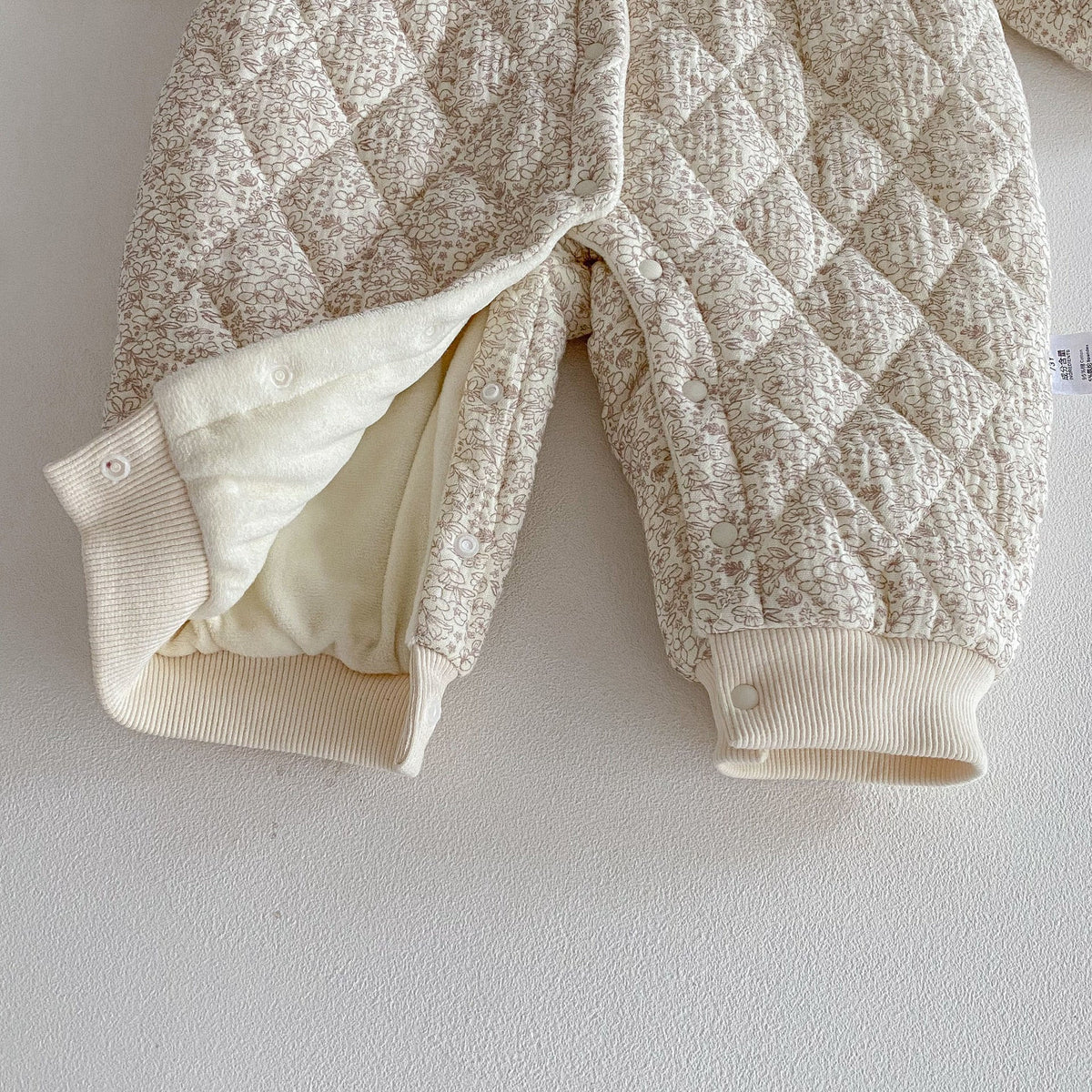 Baby Girls Fleece-Lined Floral & Argyle Warm Rompers
