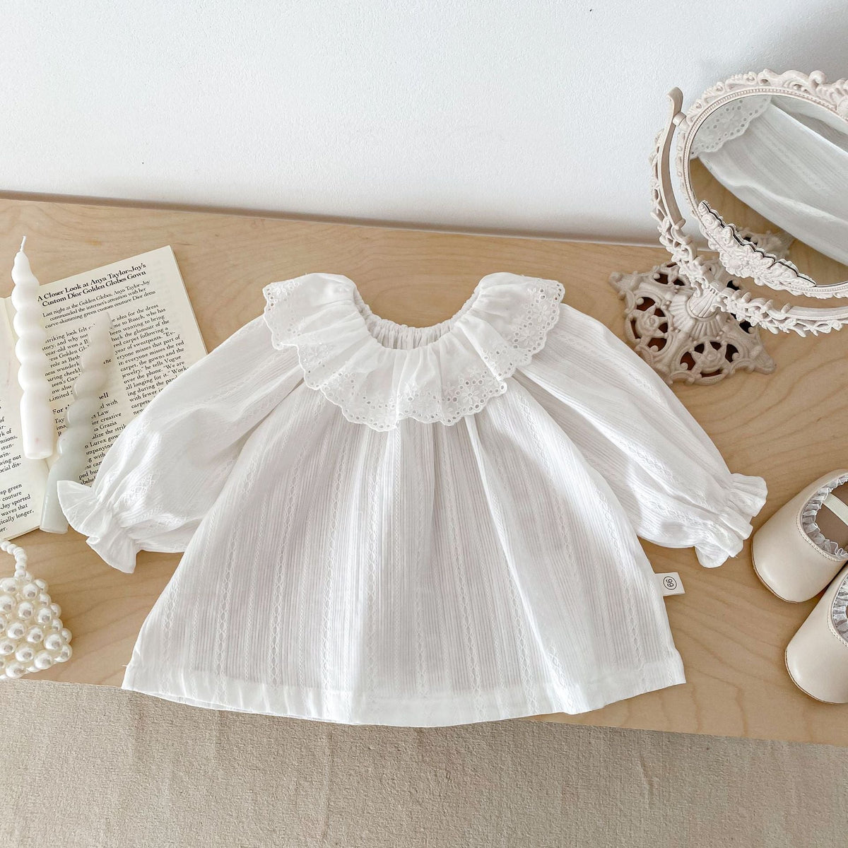 Baby Girls Long Sleeve Base Shirt & Floral Skirt Set