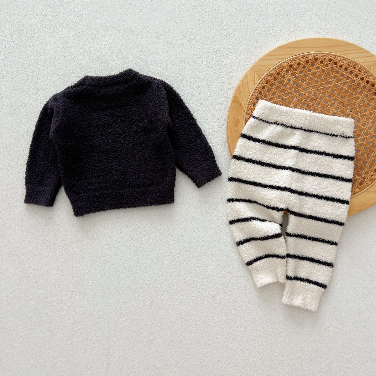 Round Neck Fleece Top & Pants Set for Baby & Toddlers