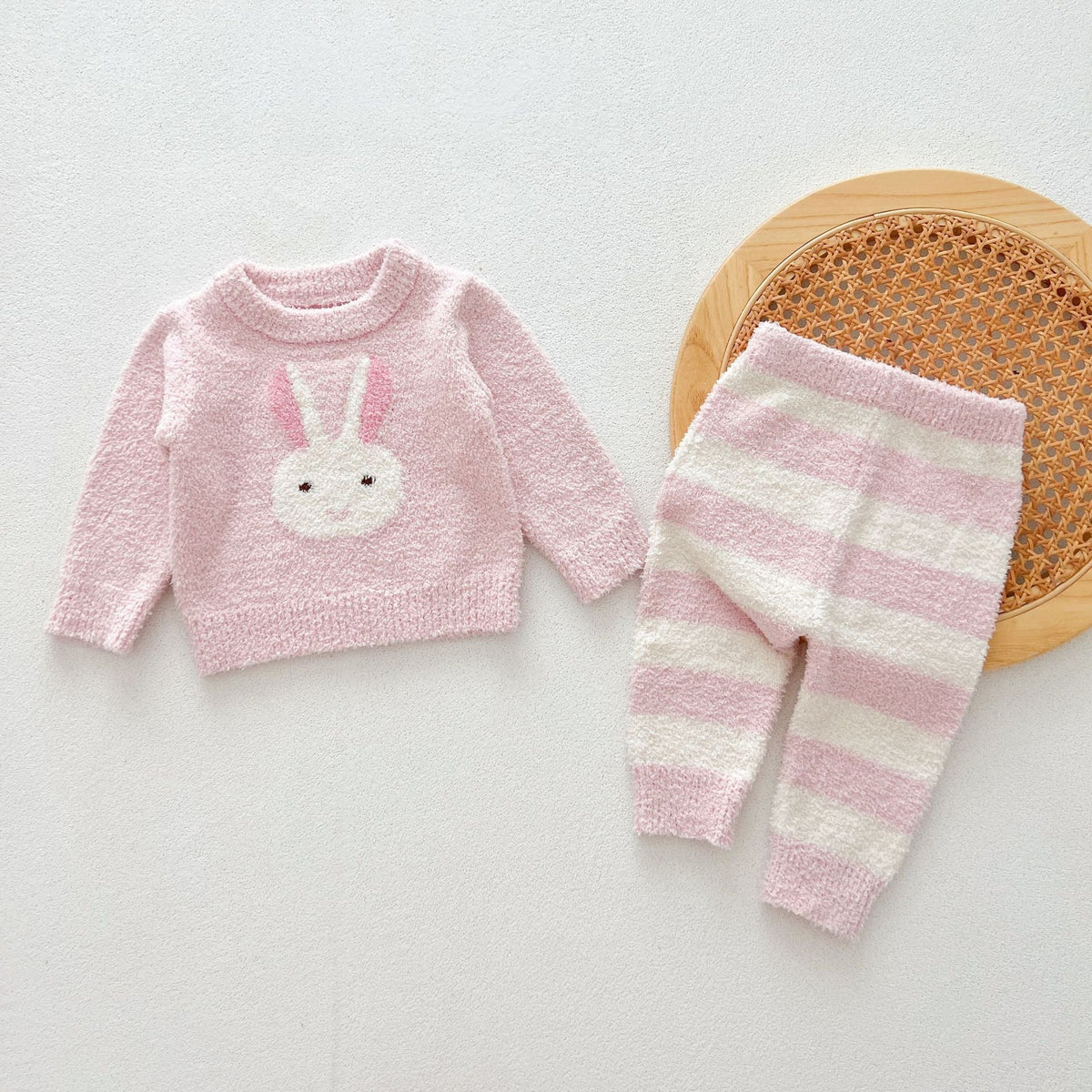 Round Neck Fleece Top & Pants Set for Baby & Toddlers