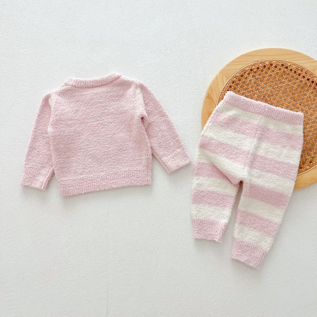 Round Neck Fleece Top & Pants Set for Baby & Toddlers